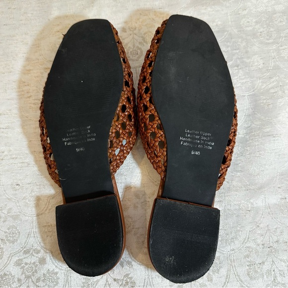 Jeffrey Campbell Weave Me Brown Leather Woven Slides – Size 9 - Picture 5 of 5